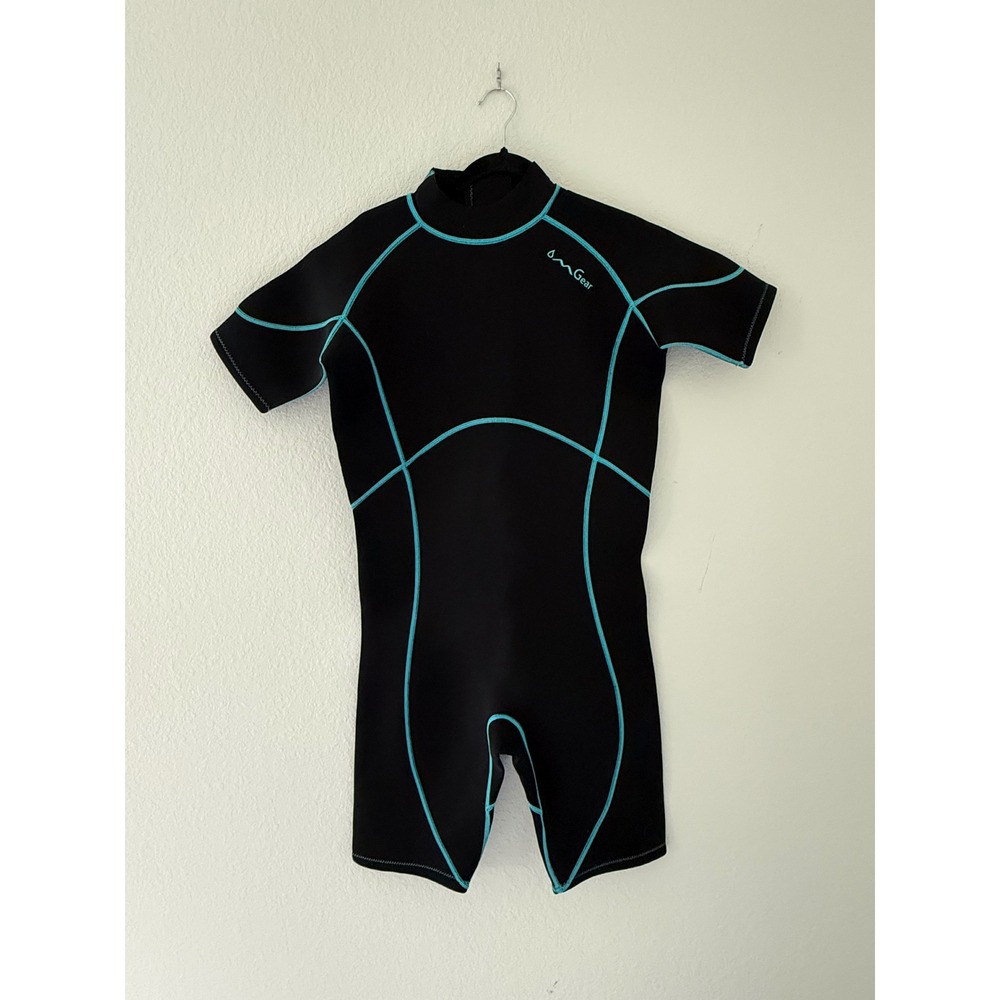 NeoSport Neo Gear Wetsuit XL Black Turquoise Shorty Spring Suit Neoprene